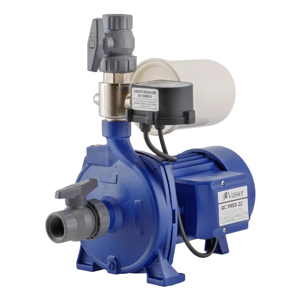 BOMBA PRESURIZADORA VASSER MODELO QC PRES 22 HASTA 4 CONSUMOS - TANQUE ELEVADO Y CISTERNA