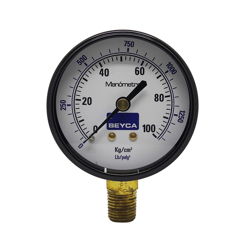 MANÓMETRO BEYCA 63MM ESTANDAR 0-100KG ROSCA INF. 1/4 BSPT
