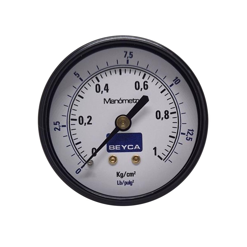 MANÓMETRO BEYCA 63MM ESTANDAR 0-1KG ROSCA POST. 1/4 BSPT