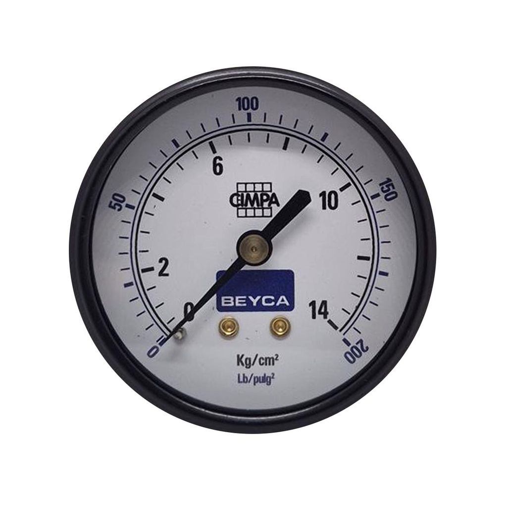 MANÓMETRO BEYCA 63MM ESTANDAR 0-14KG ROSCA POST. 1/4 BSPT