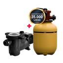 COMBO VULCANO FILTRO VC-20 + BOMBA BAP 033 - PISCINAS HASTA 35.0000 LTS