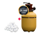 COMBO FILTRO VULCANO VC-20 + CARGA FILTRANTE - PISCINAS HASTA 35.000 LTS