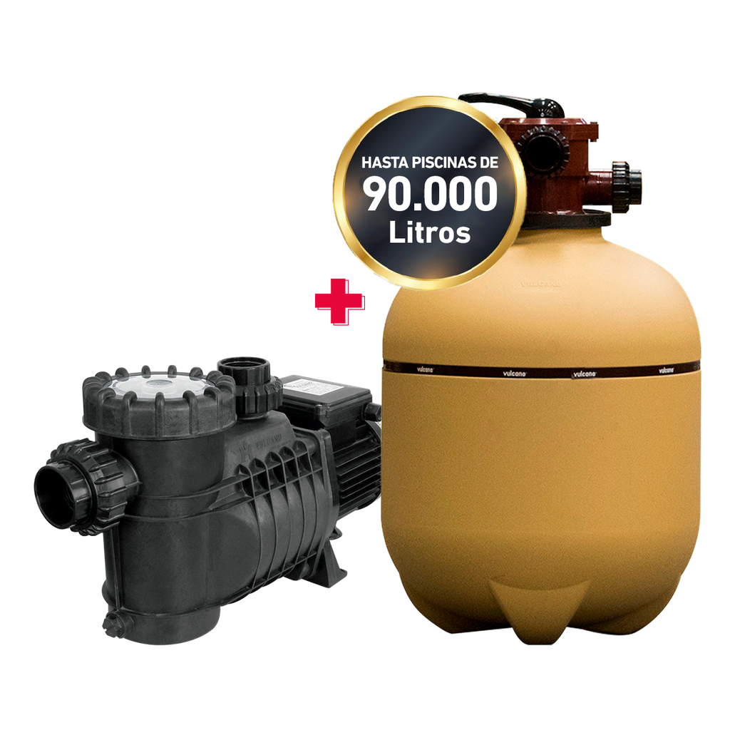 COMBO VULCANO FILTRO VC-50 + BOMBA BAE 075 - PISCINAS HASTA 90.000 LTS