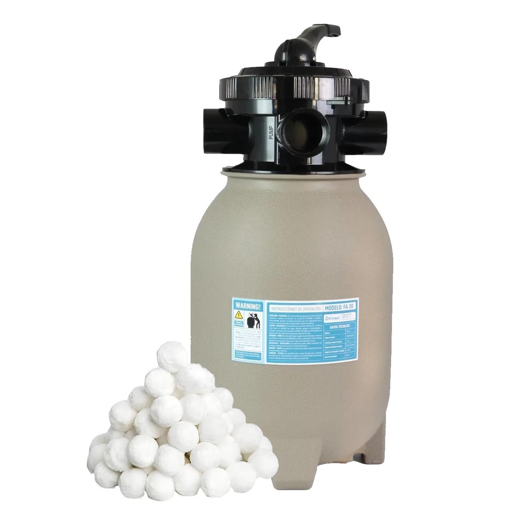 FILTRO DE PISCINA PEARL CON CARGA FILTRANTE MODELO FA-20 - PISCINAS HASTA 17.000 LTS 