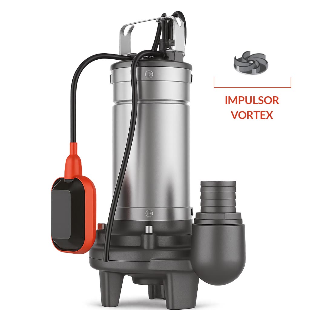 BOMBA SUMERGIBLE DE DRENAJE CLOACAL LEO MODELO LSWm200XA - 2 HP - VORTEX - 220V
