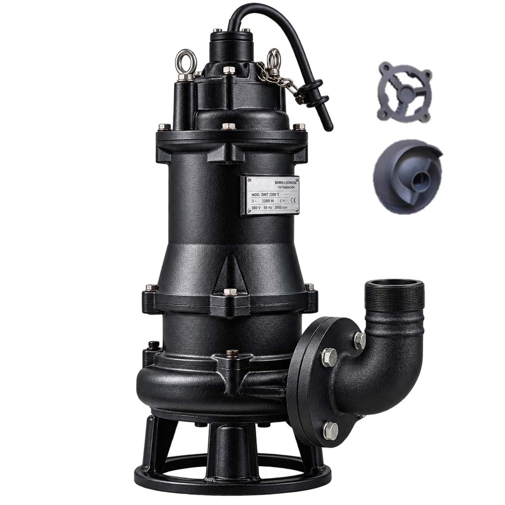 BOMBA SUMERGIBLE DE DRENAJE CLOACAL MOTORARG MODELO DMT 2200 T - 3 HP - 380V