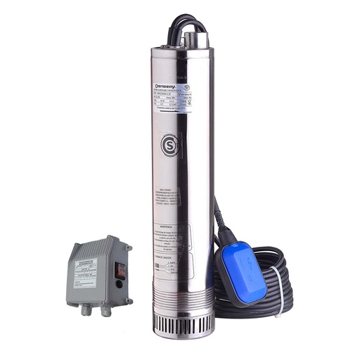 [100SCM304-0.55 C/F] ELECTROBOMBA SUMERGIBLE DE TANQUE/POZO CZERWENY MODELO 100SCM304-0.55 - 0.75 HP C/FLOTANTE - 34 MTS - 220V