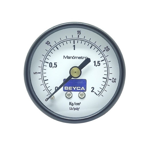 [MM1-35/2] MANÓMETRO BEYCA 50MM ESTANDAR 0-2KG ROSCA POST. 1/8 BSPT