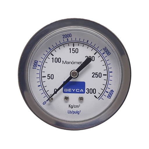 [MM2-45/300] MANÓMETRO BEYCA 63MM INOX-BRONCE 0-300KG. ROSCA POST. 1/4 NPT