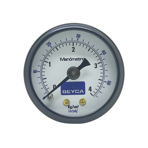 [MM40-35/4] MANÓMETRO BEYCA 40MM ESTANDAR 0-4KG. ROSCA POST. 1/8 BSPT