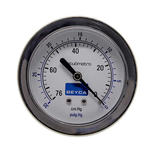 [VM2-45] VACUÓMETRO BEYCA 63MM INOX-BRONCE -76CMHG. ROSCA POST. 1/4 NPT
