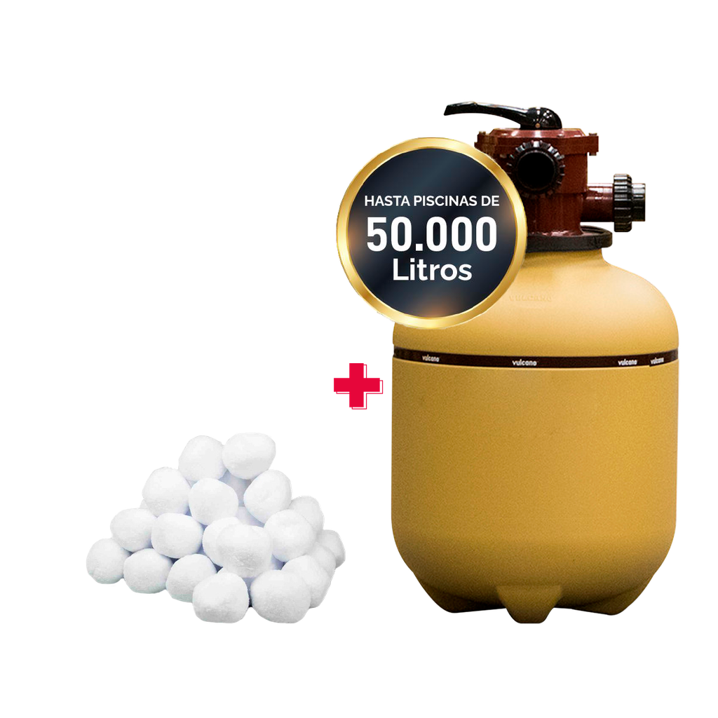 [VC30CONCARGA] COMBO FILTRO VULCANO VC-30 + CARGA FILTRANTE - PISCINAS HASTA 50.000 LTS