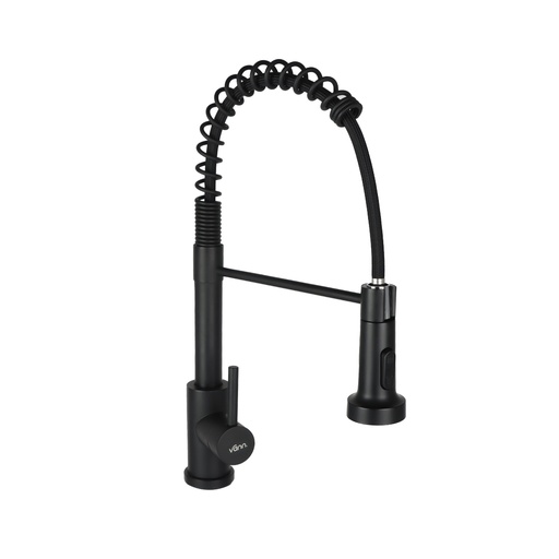 [T.MK.1.004N.0] VANN - Monocomando cocina extensible negro