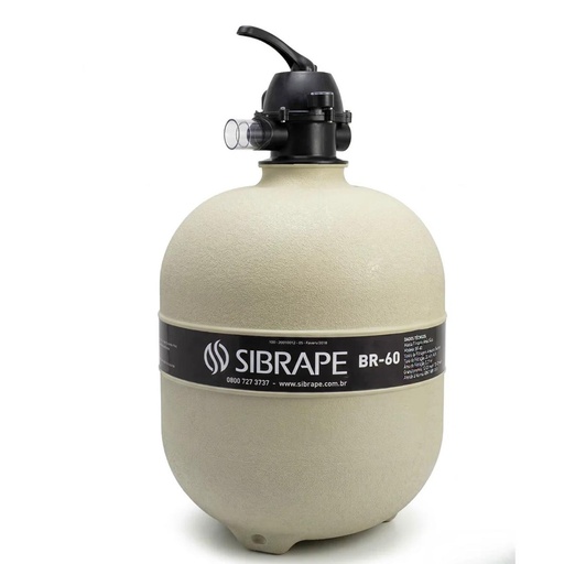 [MS-008-004-BR] FILTRO DE PISCINA SIBRAPE MODELO BR-60 - PISCINAS HASTA 108.000 LTS - CON MANÓMETRO