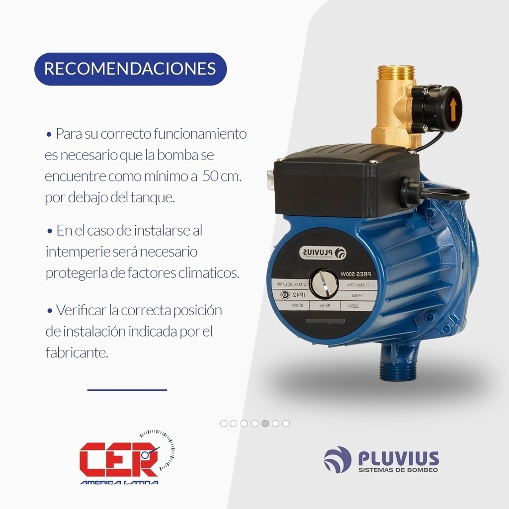 BOMBA PRESURIZADORA PLUVIUS MODELO PRES 500W 220V