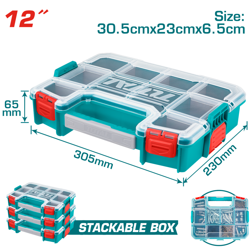 Estuche Organizador Apilable 12" TOTAL TPBX1121