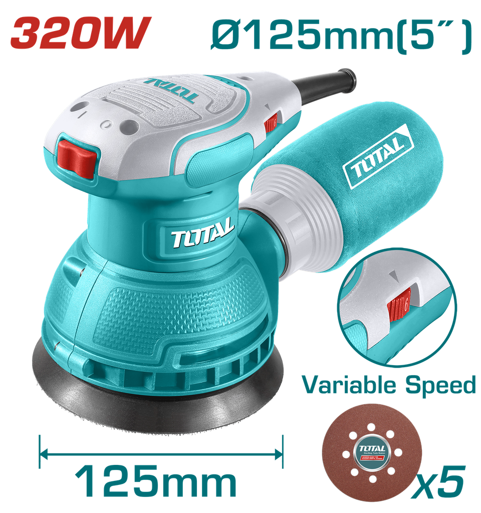 Lijadora Roto Orbital 320W INDUSTRIAL TOTAL TF2131256-4