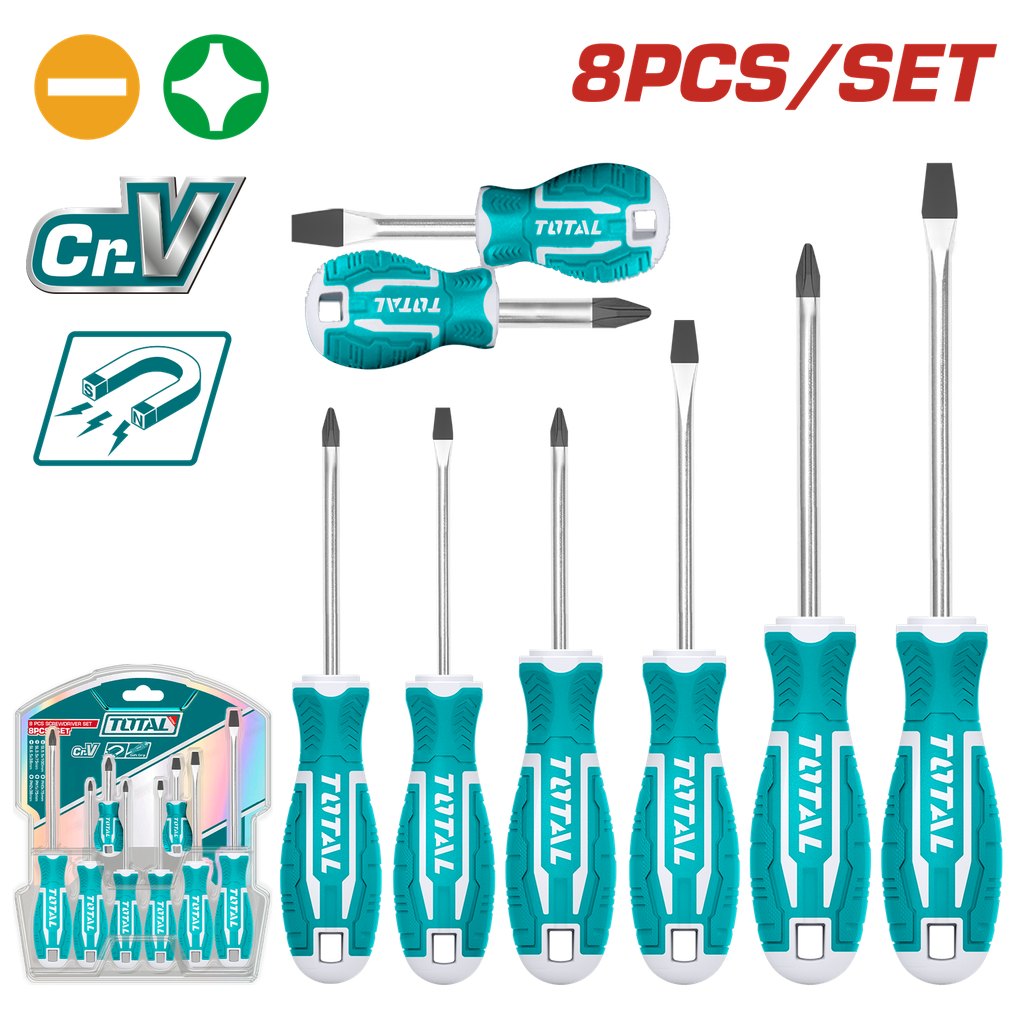 Set de 8 Destornilladores TOTAL THT250608