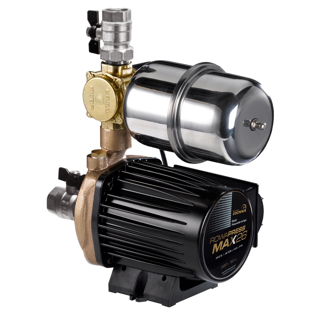 BOMBA PRESURIZADORA ROWA MODELO MAX PRESS 26 HASTA 3 CONSUMOS - TANQUE ELEVADO Y CISTERNA