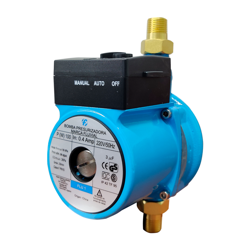 BOMBA PRESURIZADORA FLUVIAL MODELO FLU 1 HASTA 2 CONSUMOS - TANQUE ELEVADO