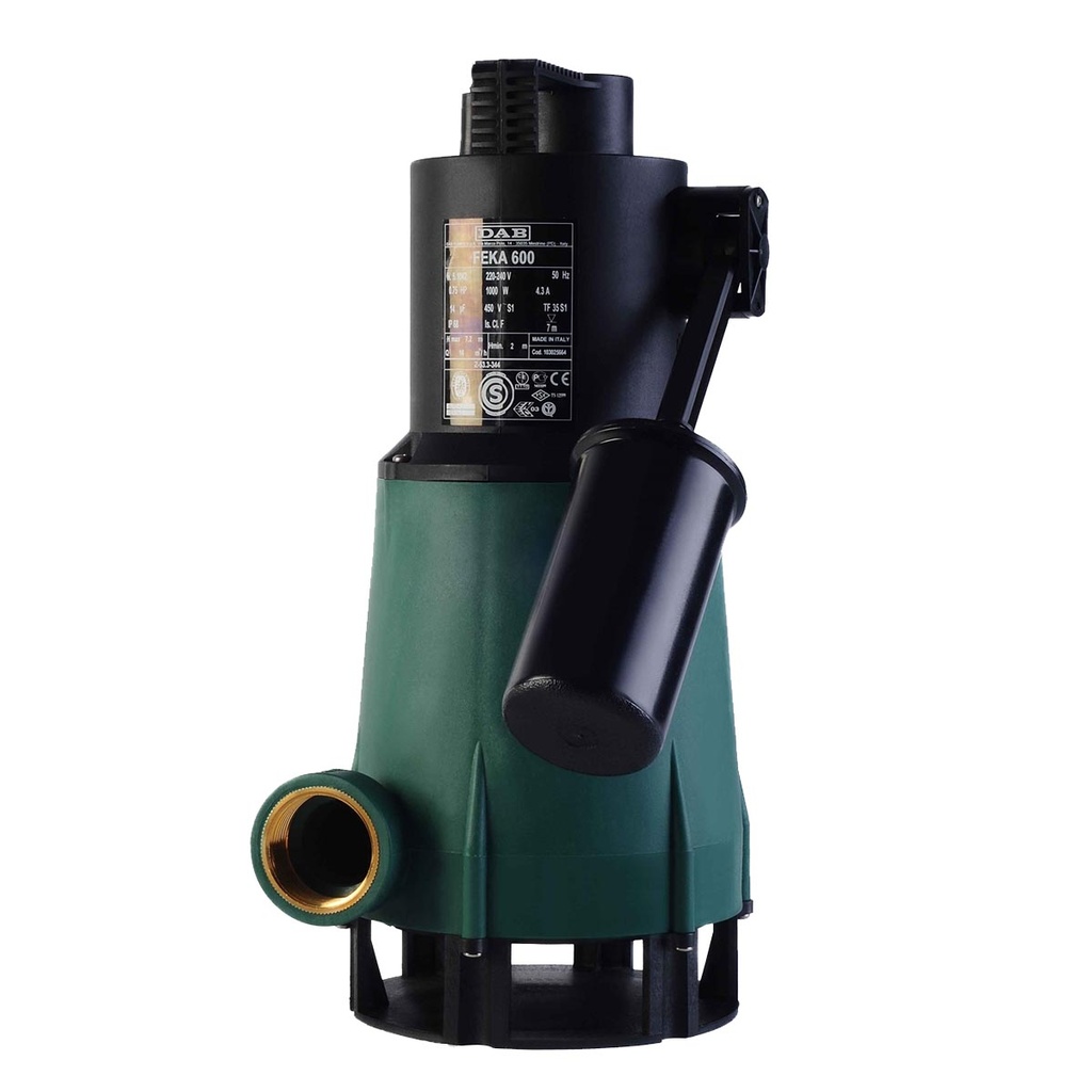 BOMBA SUMERGIBLE DE DRENAJE DAB MODELO FEKA 600M-A - 0,75 HP - PARA AGUAS SUCIAS - 220V