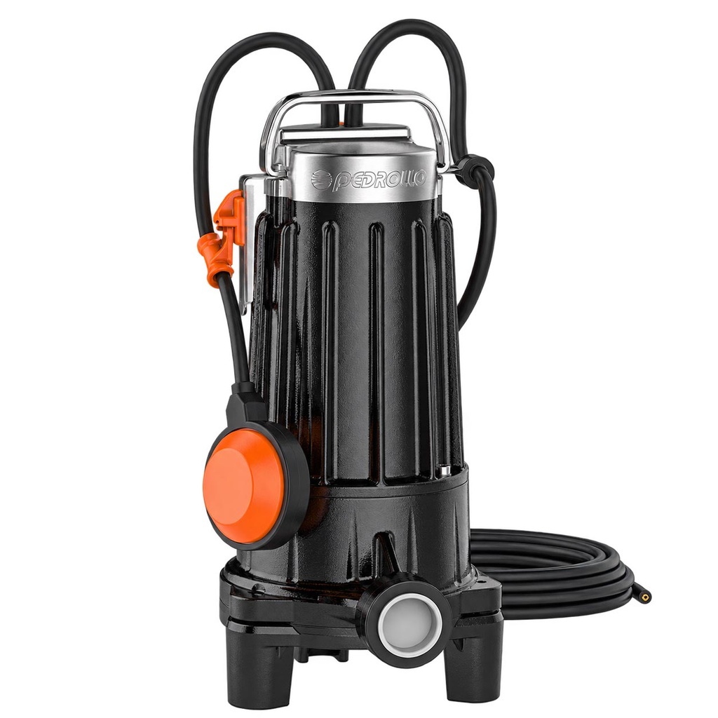 BOMBA SUMERGIBLE DE DRENAJE CLOACAL CON TABLERO PEDROLLO MODELO TRM 1.1 TRITUS - 1,5 HP - TRITURADORA - 220V