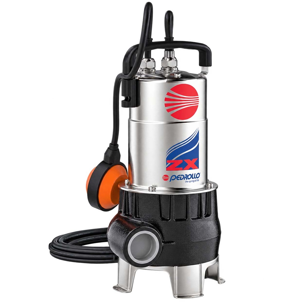 BOMBA SUMERGIBLE DE DRENAJE CLOACAL PEDROLLO MODELO ZXM 1A/40 - 0,85 HP - 220V