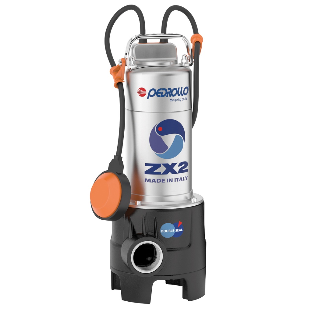 BOMBA SUMERGIBLE DE DRENAJE CLOACAL PEDROLLO MODELO ZXM 2/40 - 0,75 HP - 220V
