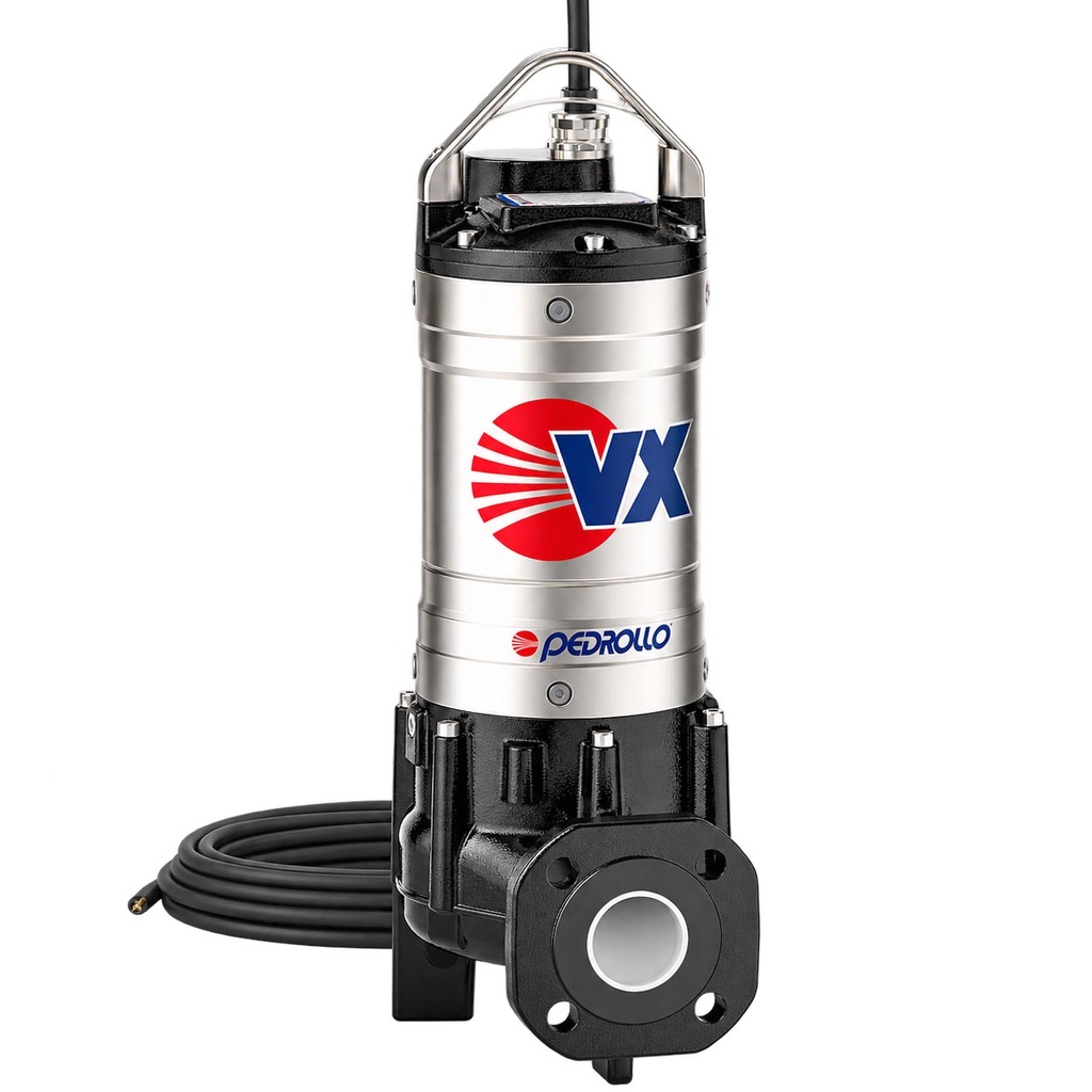 BOMBA SUMERGIBLE DE DRENAJE CLOACAL VORTEX PEDROLLO MODELO VX 55/65 - 5,5 HP - 380V