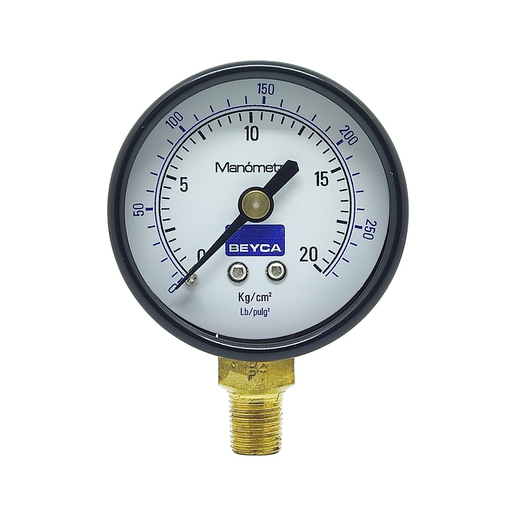MANÓMETRO BEYCA 50MM ESTANDAR 0-20KG ROSCA INF. 1/8 BSPT