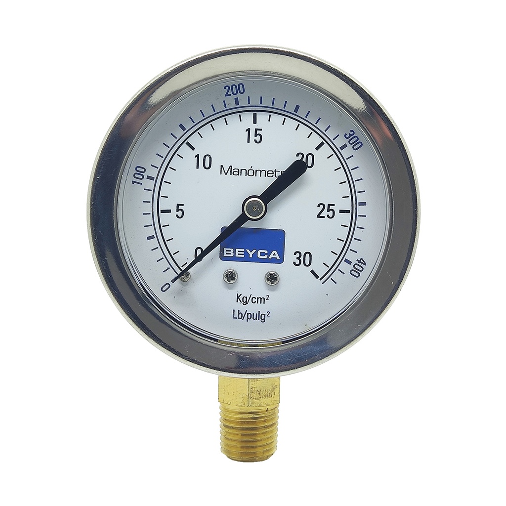MANÓMETRO BEYCA 63MM INOX-BRONCE 0-30KG. ROSCA INF. 1/4 NPT