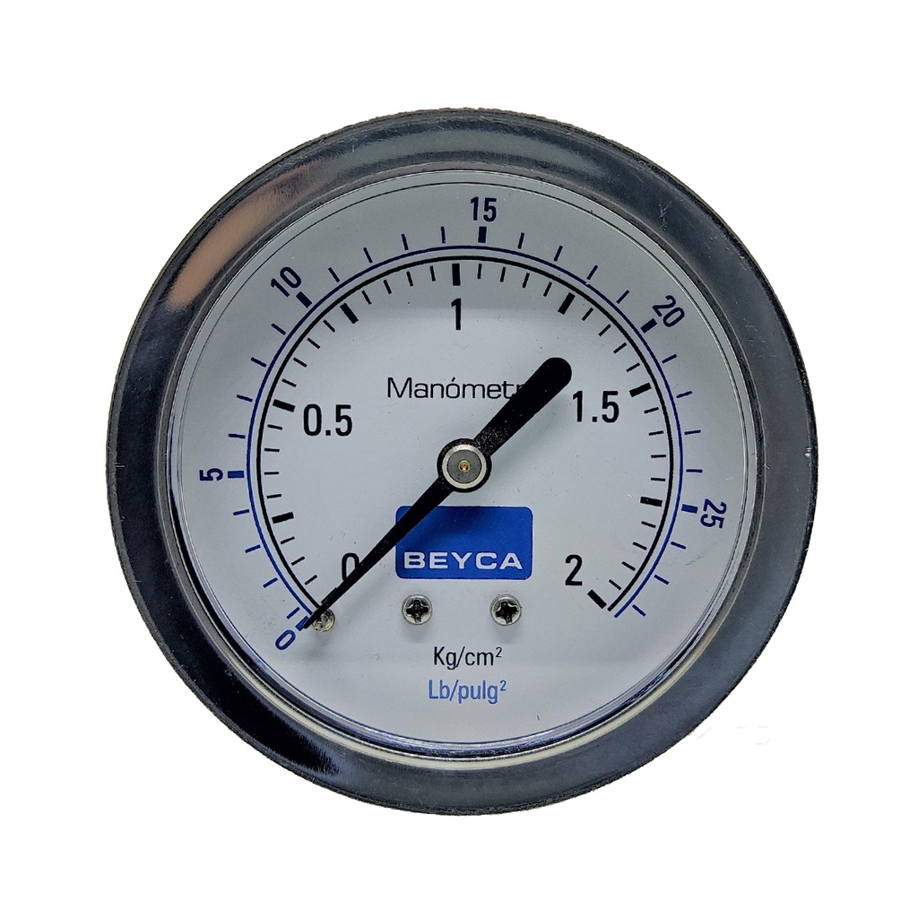 MANÓMETRO BEYCA 63MM INOX-BRONCE 0-2KG. ROSCA POST. 1/4 NPT