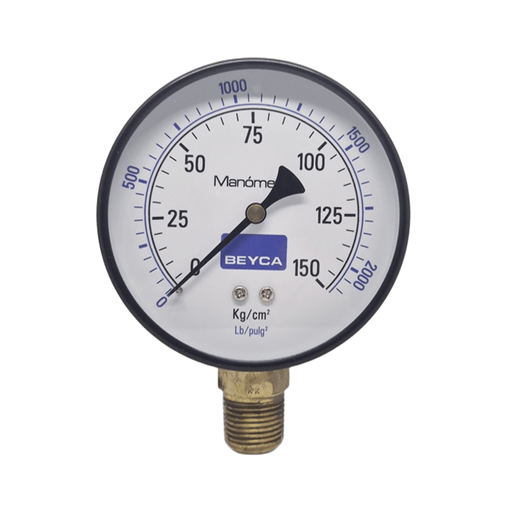 MANÓMETRO BEYCA 100MM ESTANDAR 0-150KG. ROSCA INF. 1/2 NPT