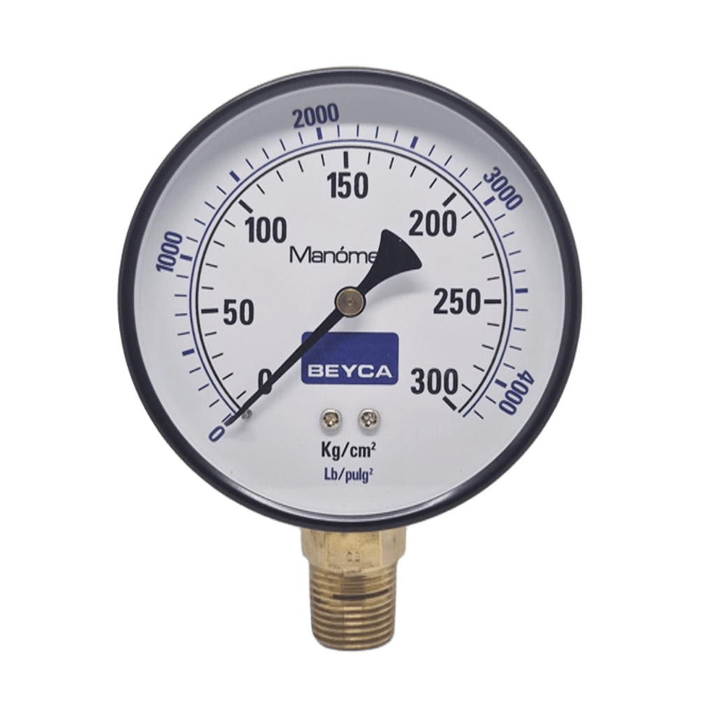 MANÓMETRO BEYCA 100MM ESTANDAR 0-300KG. ROSCA INF. 1/2 NPT