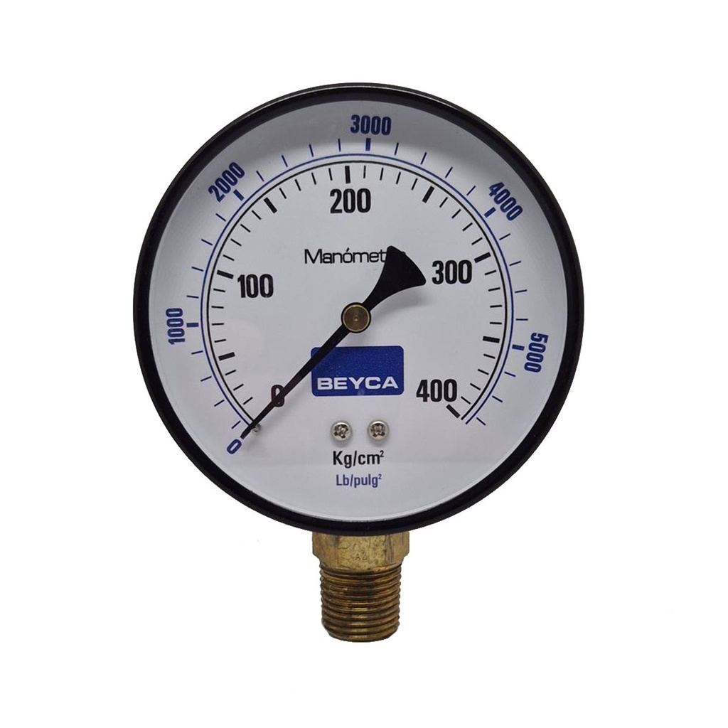 MANÓMETRO BEYCA 100MM ESTANDAR 0-400KG. ROSCA INF. 1/2 NPT