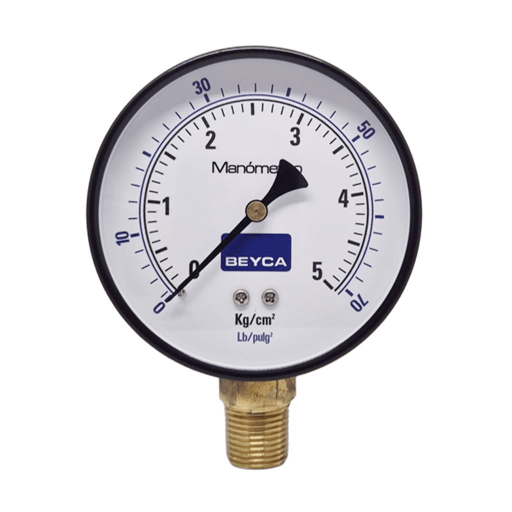 MANÓMETRO BEYCA 100MM ESTANDAR 0-5KG. ROSCA INF. 1/2 NPT