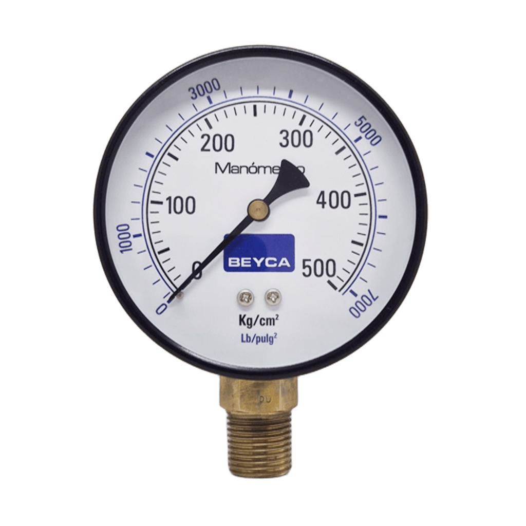 MANÓMETRO BEYCA 100MM ESTANDAR 0-500KG. ROSCA INF. 1/2 NPT