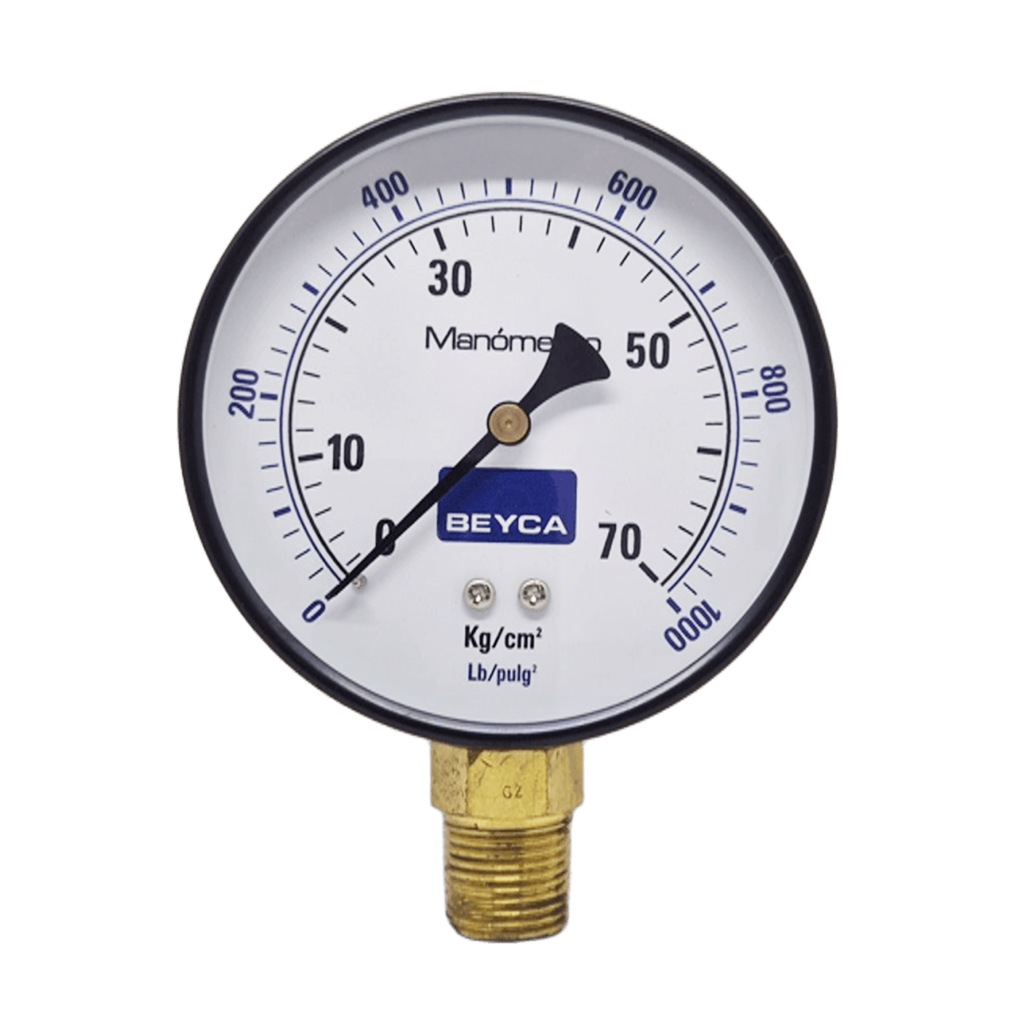 MANÓMETRO BEYCA 100MM ESTANDAR 0-70KG. ROSCA INF. 1/2 NPT