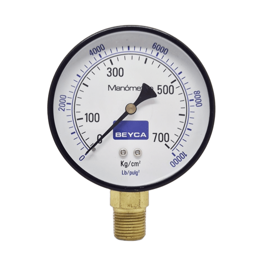 MANÓMETRO BEYCA 100MM ESTANDAR 0-700KG. ROSCA INF. 1/2 NPT