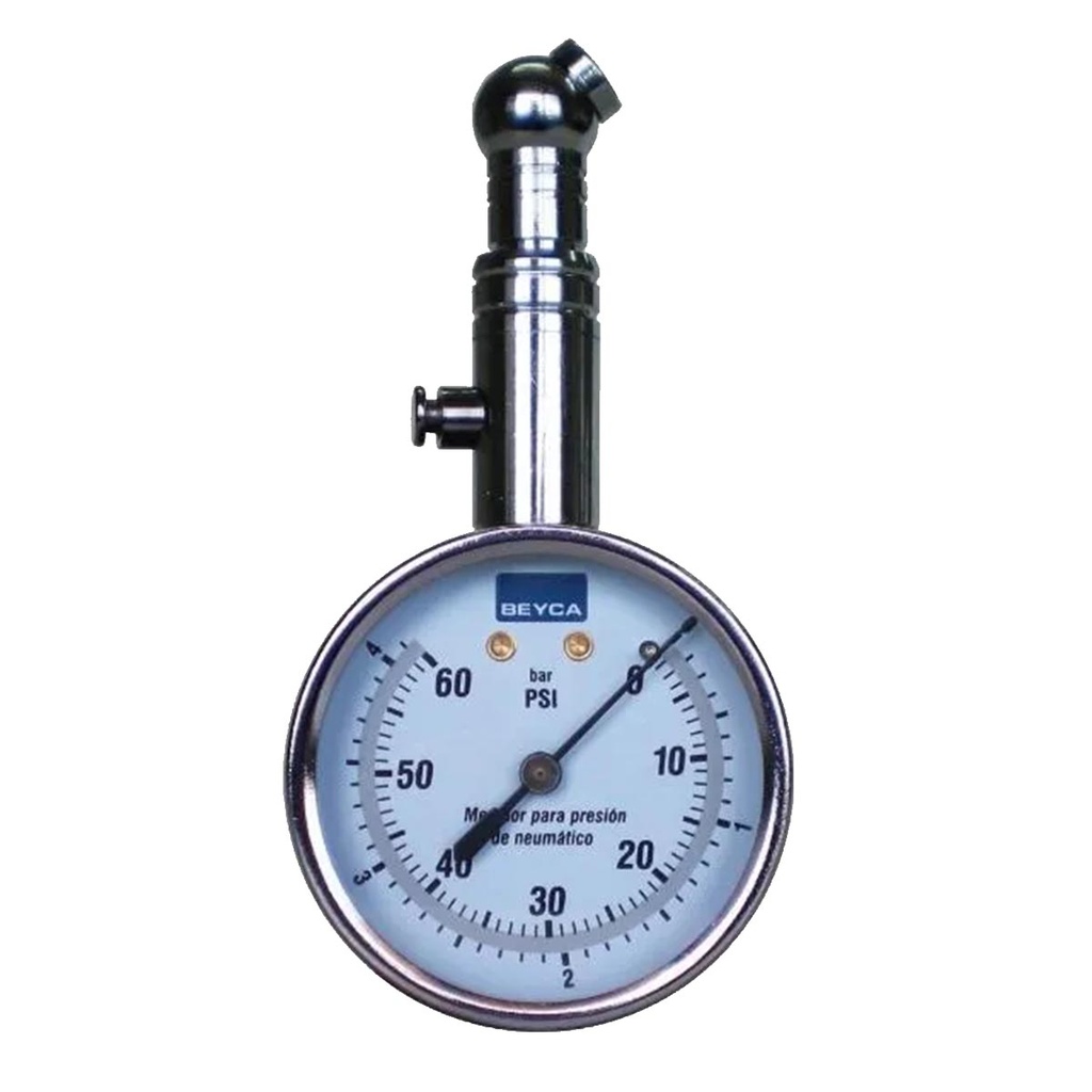 MEDIDOR DE NEUMATICO BEYCA CROMADO 58MM 60PSI CON ACOPLE GIRATORIO
