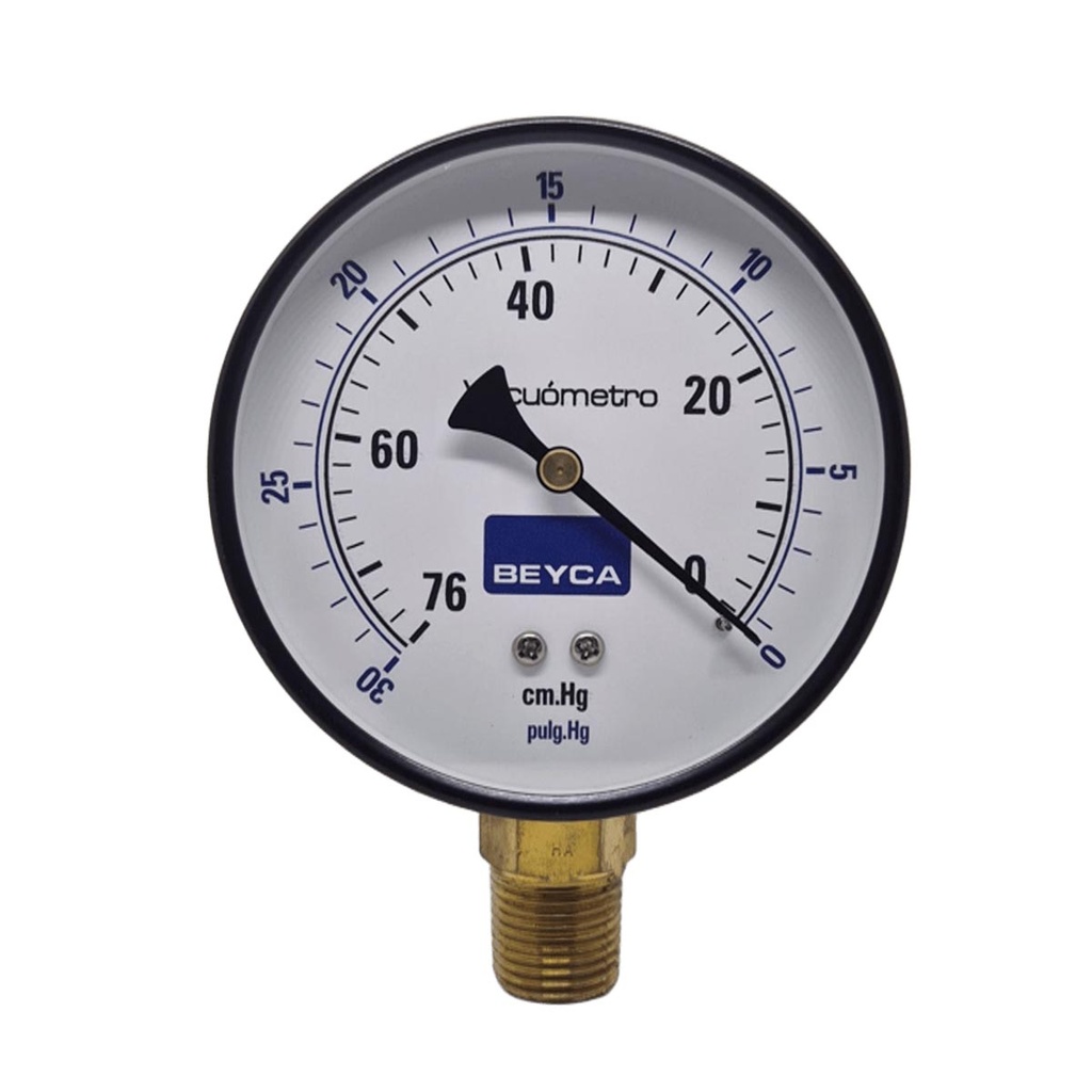 VACUOMETRO BEYCA 100MM ESTANDAR -76CMHG ROSCA INF. 1/2 NPT