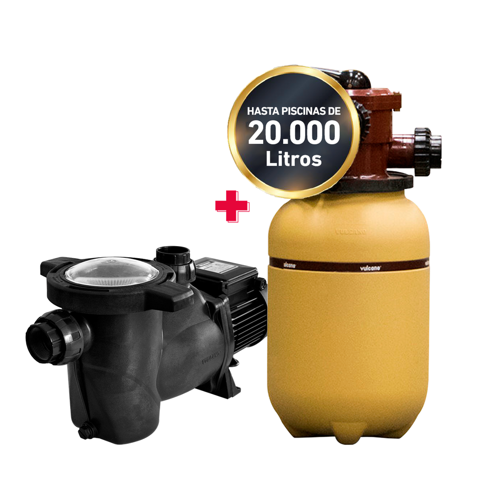 COMBO VULCANO FILTRO VC-10 + BOMBA BAP 033 - PISCINAS HASTA 20.000 LTS