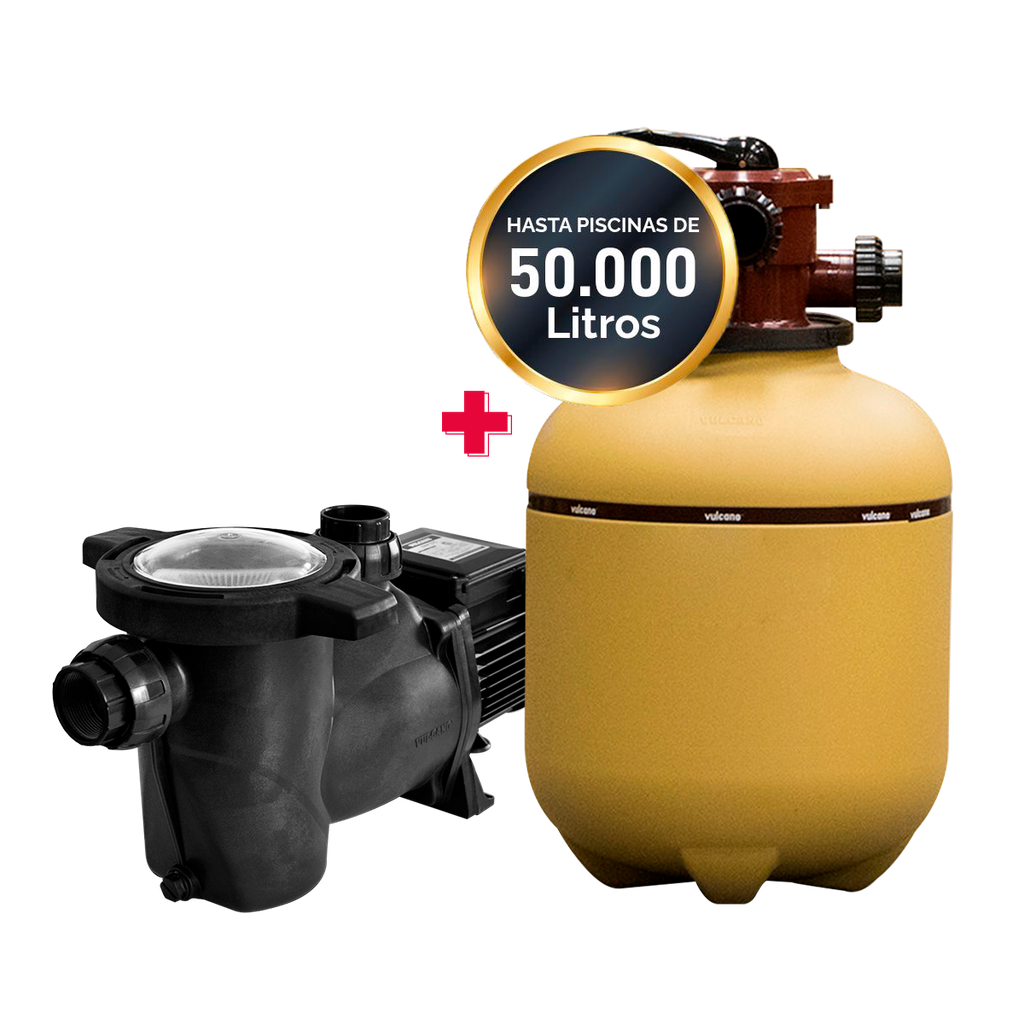 COMBO VULCANO FILTRO VC-30 + BOMBA BAP 050 - PISCINAS HASTA 50.000 LTS