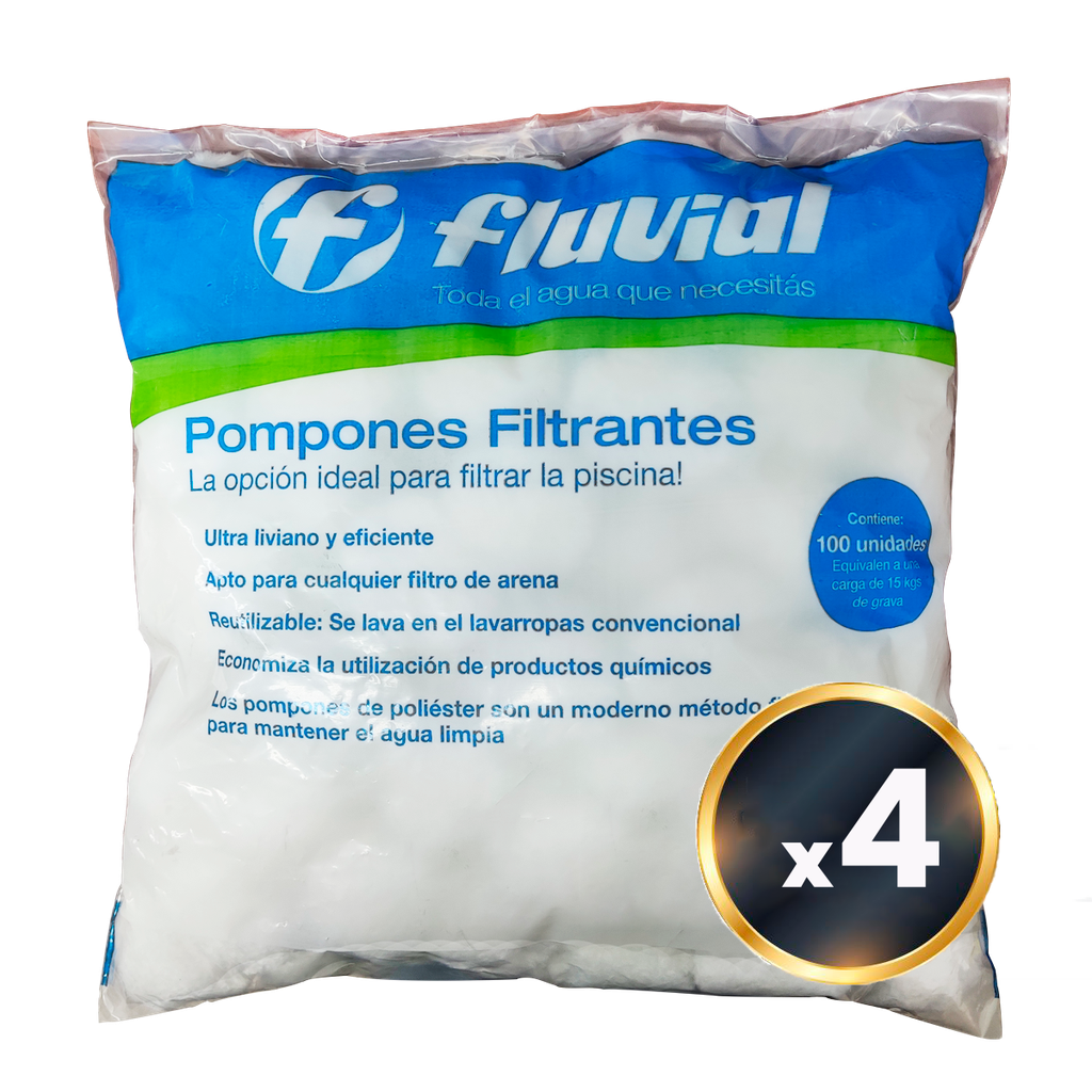 POMPONES FILTRANTES FLUVIAL - 4 UNIDADES - PARA FILTRO FS-50