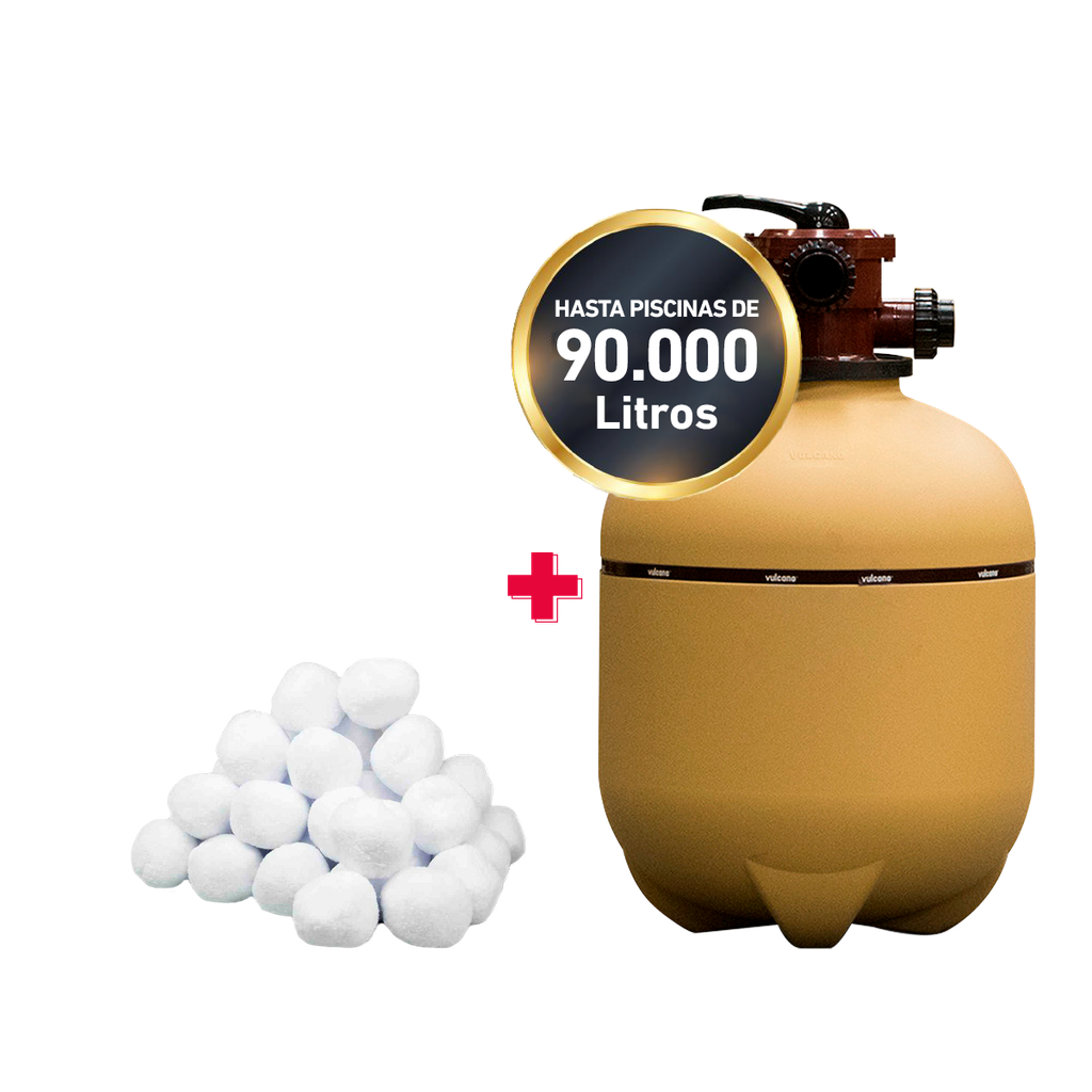 COMBO FILTRO VULCANO VC-50 + CARGA FILTRANTE - PISCINAS HASTA 90.000 LTS