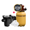 COMBO VULCANO BOMBA BAP 033 + FILTRO VC 10 + CARGA FILTRANTE - PISCINAS HASTA 20.000 LTS