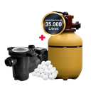 COMBO VULCANO BOMBA BAP 033 + FILTRO VC 20 + CARGA FILTRANTE - PISCINAS HASTA 35.000 LTS