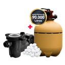 COMBO VULCANO BOMBA BAP 075 + FILTRO VC 50 + CARGA FILTRANTE - PISCINAS HASTA 90.000 LTS