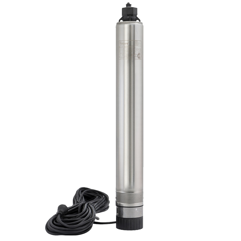 [4.EB.2.K015.M] BOMBA SUMERGIBLE DE POZO/TANQUE MOTORARG 4 PULGADAS MODELO 4PACK 150 M DE ARRANQUE DIRECTO - 1,5 HP - 65 MTS - 220V