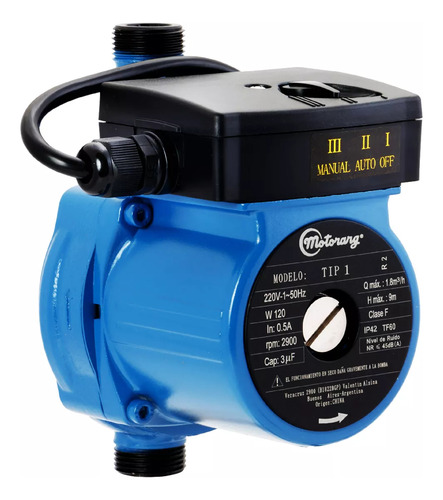 [A.TI.3.0001.M] BOMBA PRESURIZADORA MOTORARG MODELO TIP 1 HASTA 2 CONSUMOS - TANQUE ELEVADO